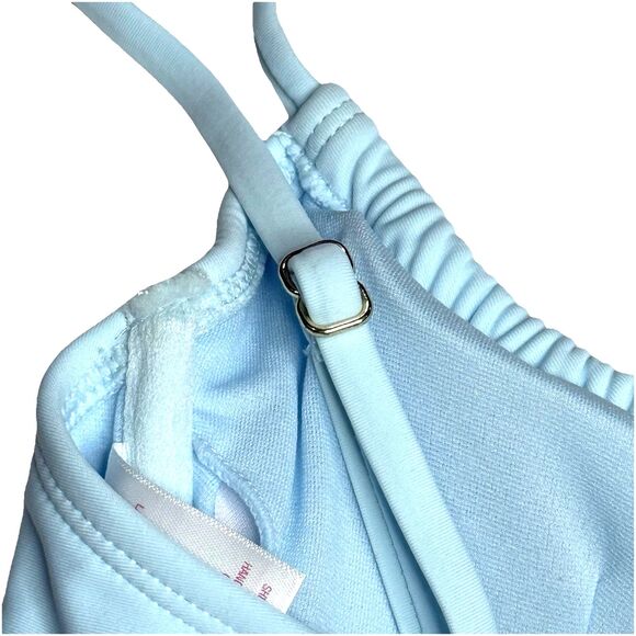 Xhiliration Junior's Women's Blue Shirred Underwire Adjustable Bikini Top New! - Picture 4 of 12